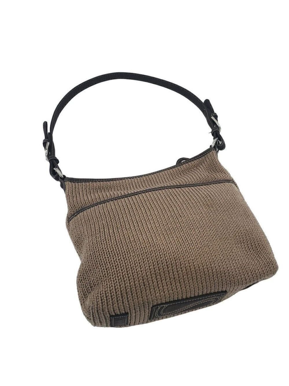 THE SAK Brown Crochet Braided Recycled Bottles Purse Shoulder Bag Pocketbook - Picture 5 of 7